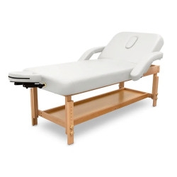 Επαγγελματικό Κρεβάτι Harmony 2 White Luxury Spa Μασάζ Αισθητικής Φυσικοθεραπείας Σταθερό Ξύλινο 